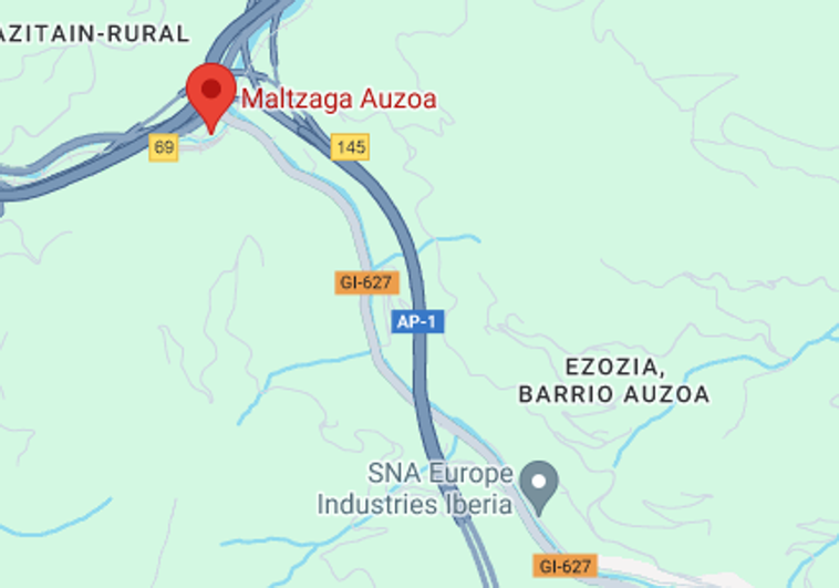 Un conductor herido tras volcar su vehículo en la GI-627 en Maltzaga
